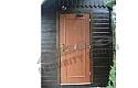 ADLO - Security door ARDEN, slat design L100, with door-knocker and self-closer
