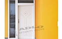 ADLO - Security door ARDEN, slat design, with top-skylight and side-skylight