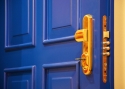 ADLO - Security door Arden, panel design KN 351, door handle - doorknob oval Titan glossy