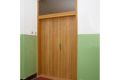 ADLO - Security Door ADUO, slat design, with top skylight, wooden decor doorframe