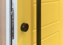 ADLO - Security door Zenel, profile design, RAL 1023, door pull black, matt, oval, with rossette