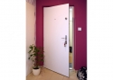 ADLO - Security door ADUO, white door surface, security door guard with fitting Lara Nikel Satin