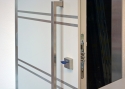 ADLO - Security Termo door ADUO, atypical slat design, flat slats Anticoro, vertical doorpull