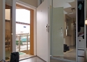 ADLO - Security Termo door TESIM, plain with skylight, glass Stopsol Bronze, door surface white G242