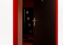 ADLO - Security door TEDUO, plain design, door surface Black, doorframe surface Red RAL3020