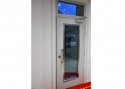 ADLO - Security door Termo Aduo, glass P100, armour-style triple-pane clear glass, anticorro-slats, doorknob