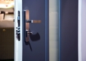 ADLO - Security door JUSTO, glass P107, two-coloured door finish