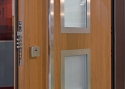 ADLO - Security exterior Termo door Aduo, glass PS554, vertical door pull, slats Anticor