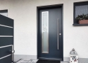 ADLO - Exterior door Teduo, line Termo, glass P370 atypical, surface N85GME, vertical door pull oval 1200