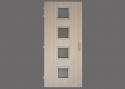 Glass, PS 554, glass Chinchila - clear, LP-Anticoro, surface PIN 475, hinges finish RAL9003